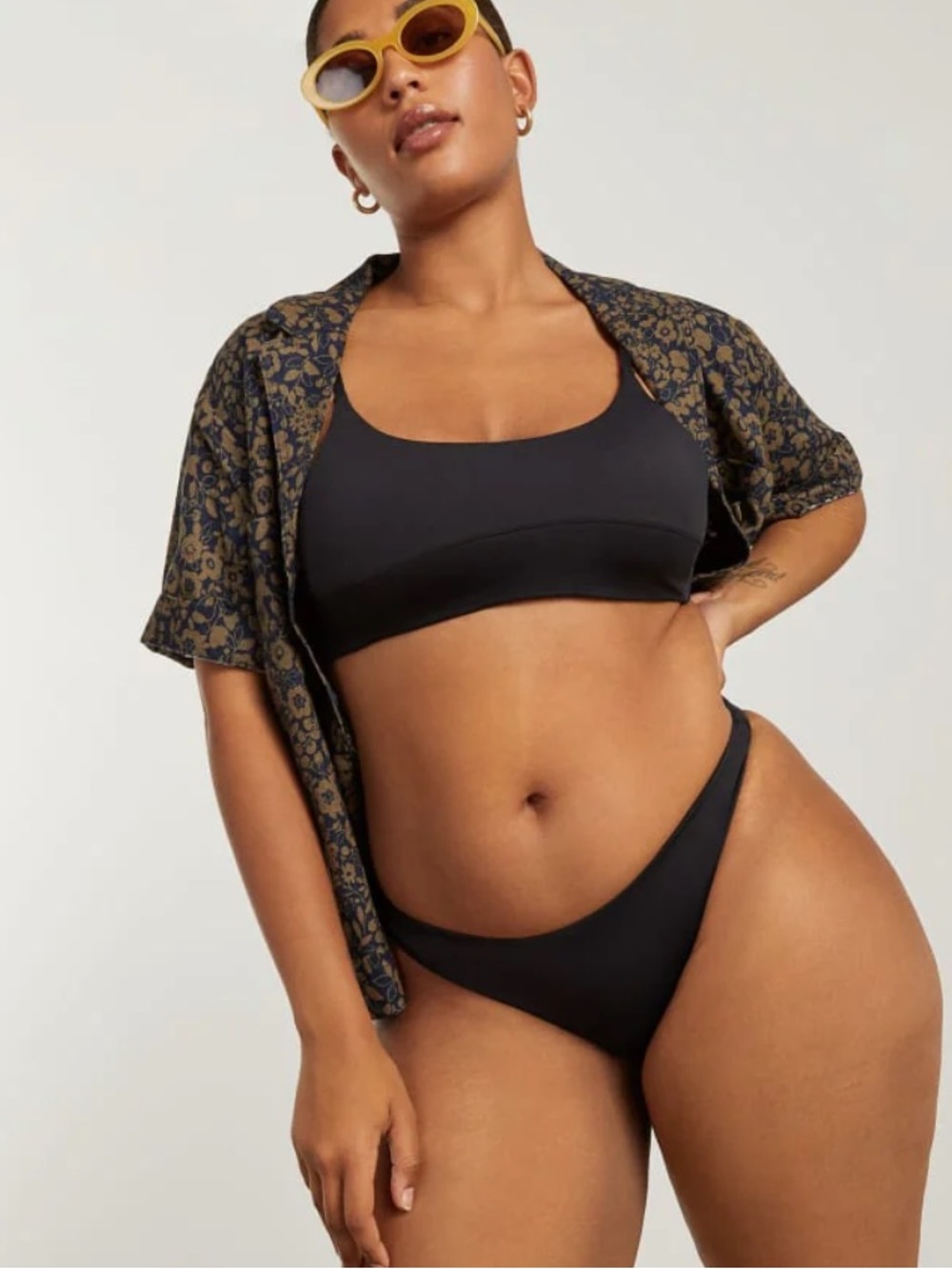 Everlane The Thigh High Bikini Bottom, Black, XL, NWT
